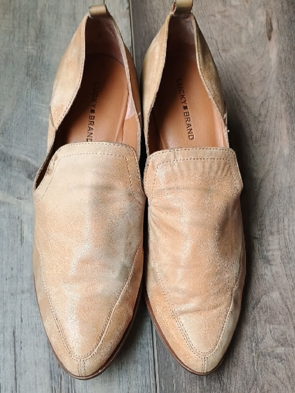 Lucky Brand Tan Leather Slip-On Loafers - Picture 2 of 7
